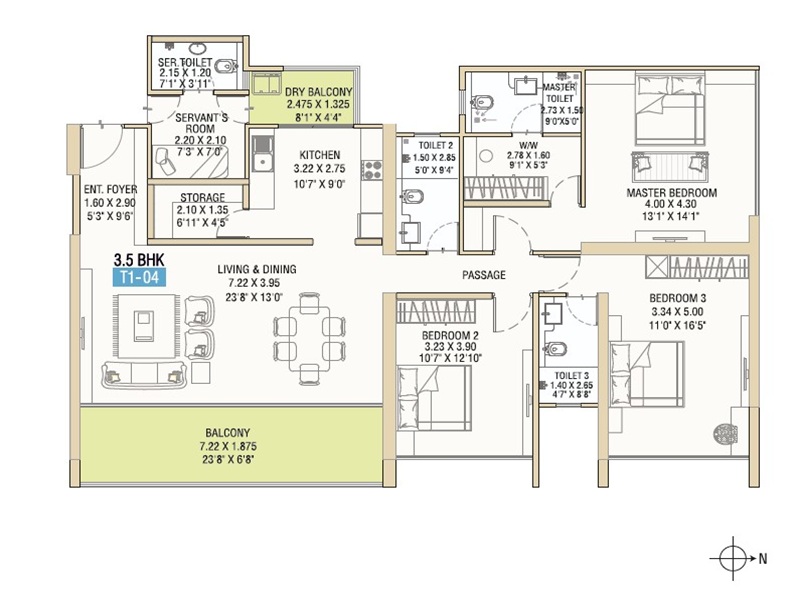 3.5 BHK Floor Plan