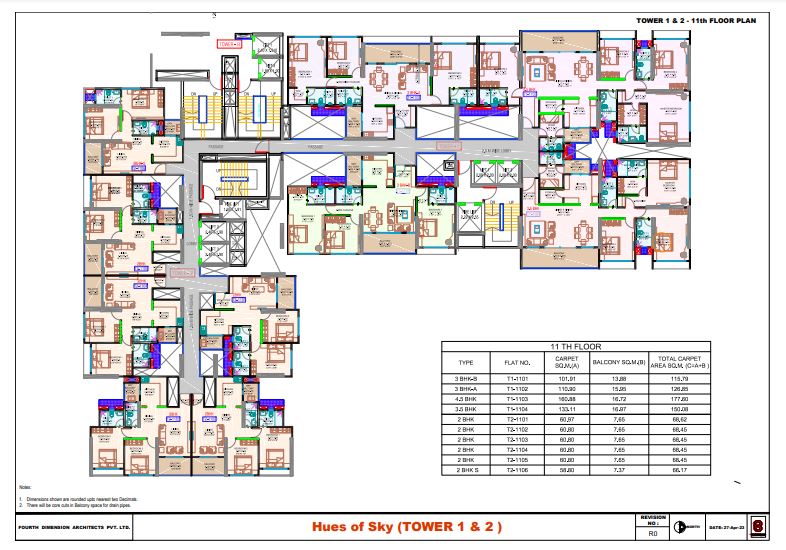 Bramha Hues of Sky 4 BHK Floor Plan