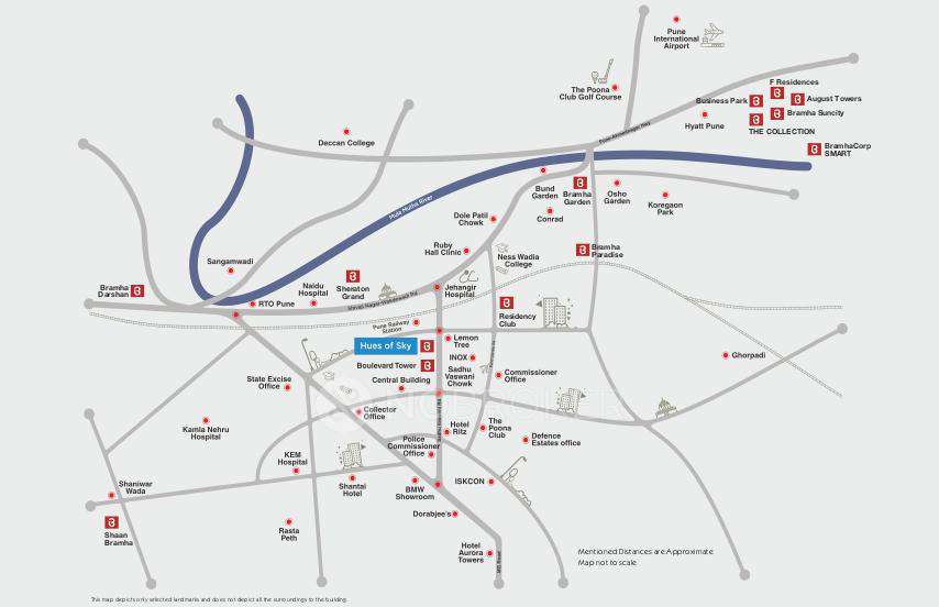 Bramha Hues of Sky Location Map